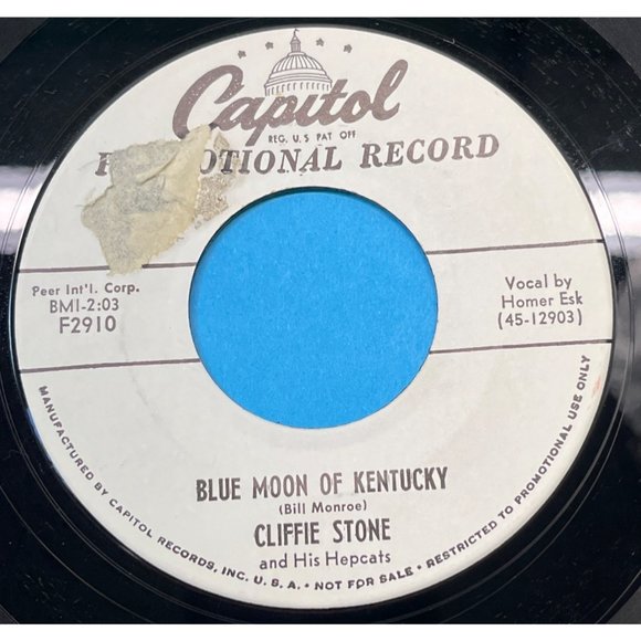 Cliffie Stone Please Please / Blue Moon of Kentucky 45 Country Hillbilly Promo - Picture 2 of 4